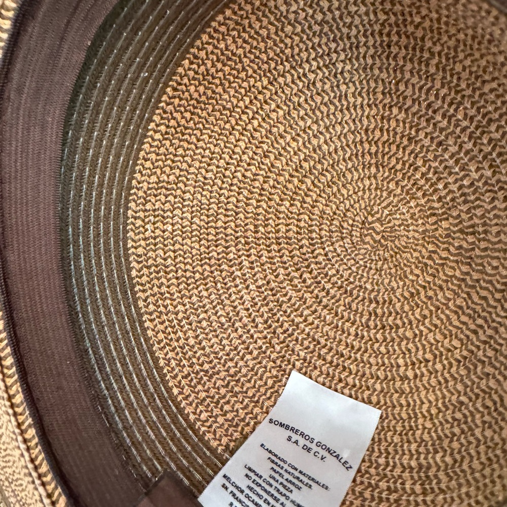 Straw Brown Wide-Brimmed Hat - Picture 4 of 13